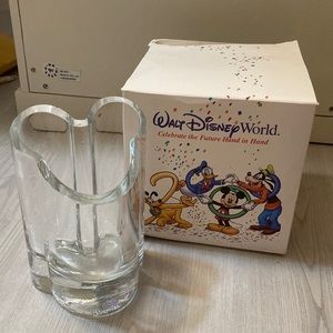 Walt Disney World 200 Year Antique Glass Mickey Mouse Pencil Holder Collectible